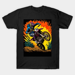 Dirt Bike With Orange Splash T-Shirt